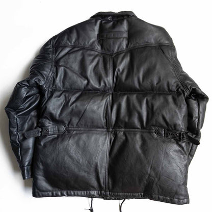 SCHOTT Leather Down Jacket Black Size L