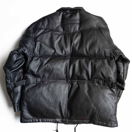 SCHOTT Leather Down Jacket Black Size L
