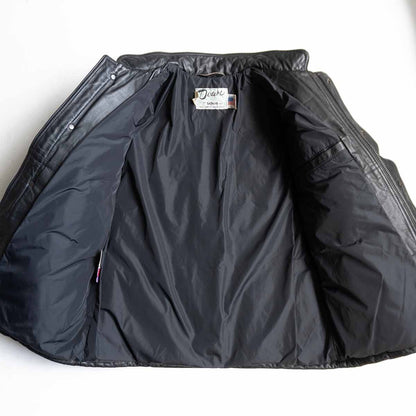 SCHOTT Leather Down Jacket Black Size L