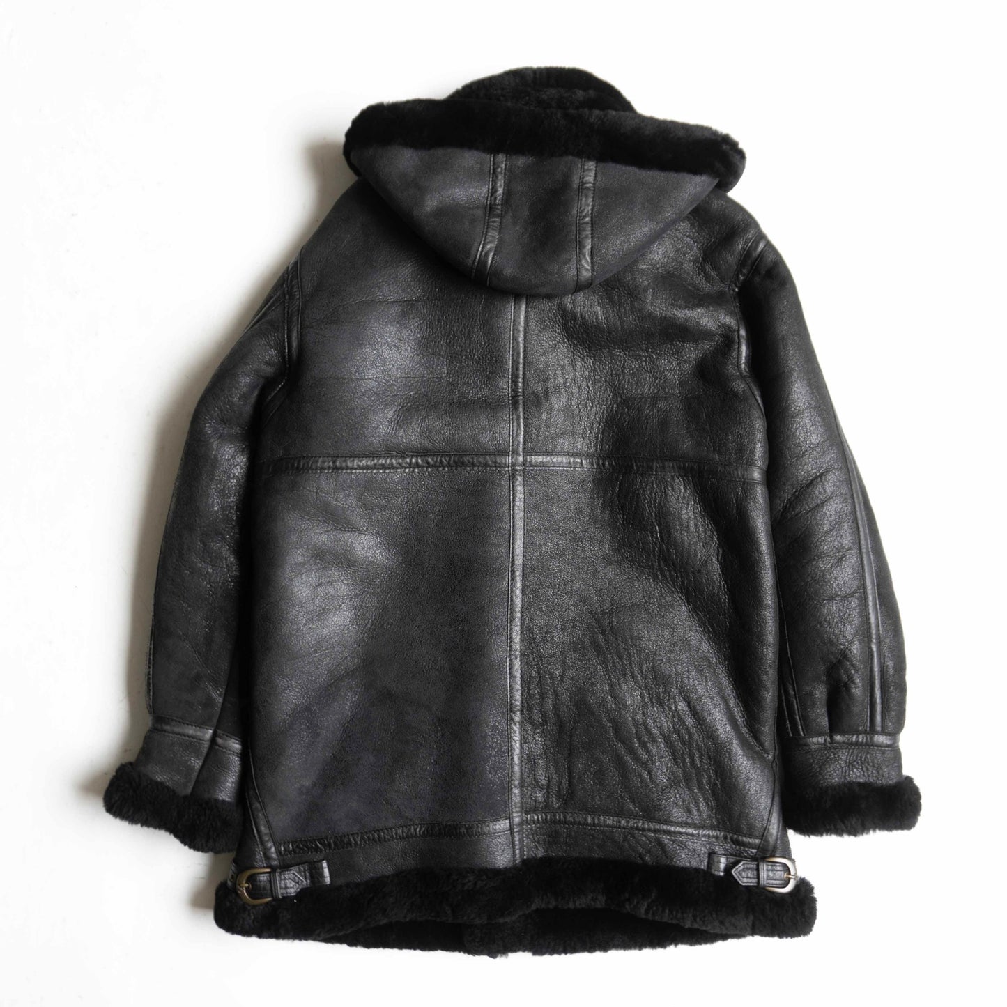 ALPHA INDUSTRIES. Hooded Shearling Jacket Black Size L