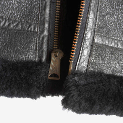 ALPHA INDUSTRIES. Hooded Shearling Jacket Black Size L