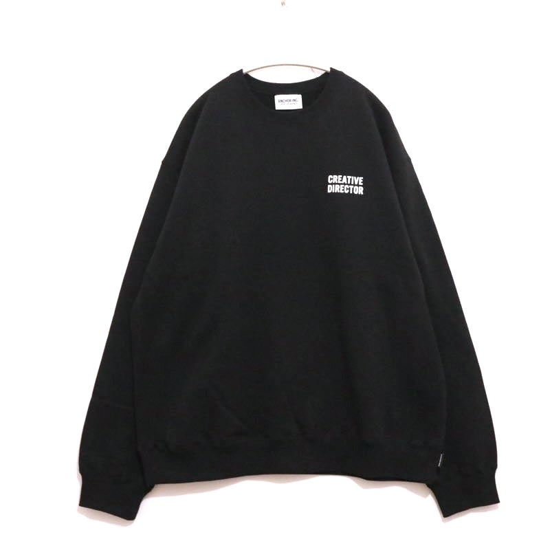ANCHOR INC. 25SS Crewneck Back Sweatshirt Black Size XL
