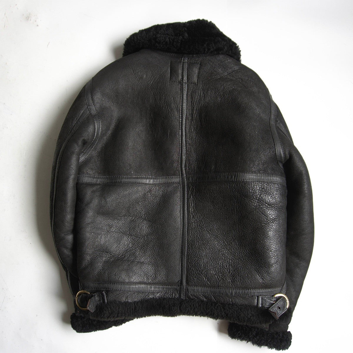 SCHOTT Black B-3 Shearling Bomber Jacket Size 36