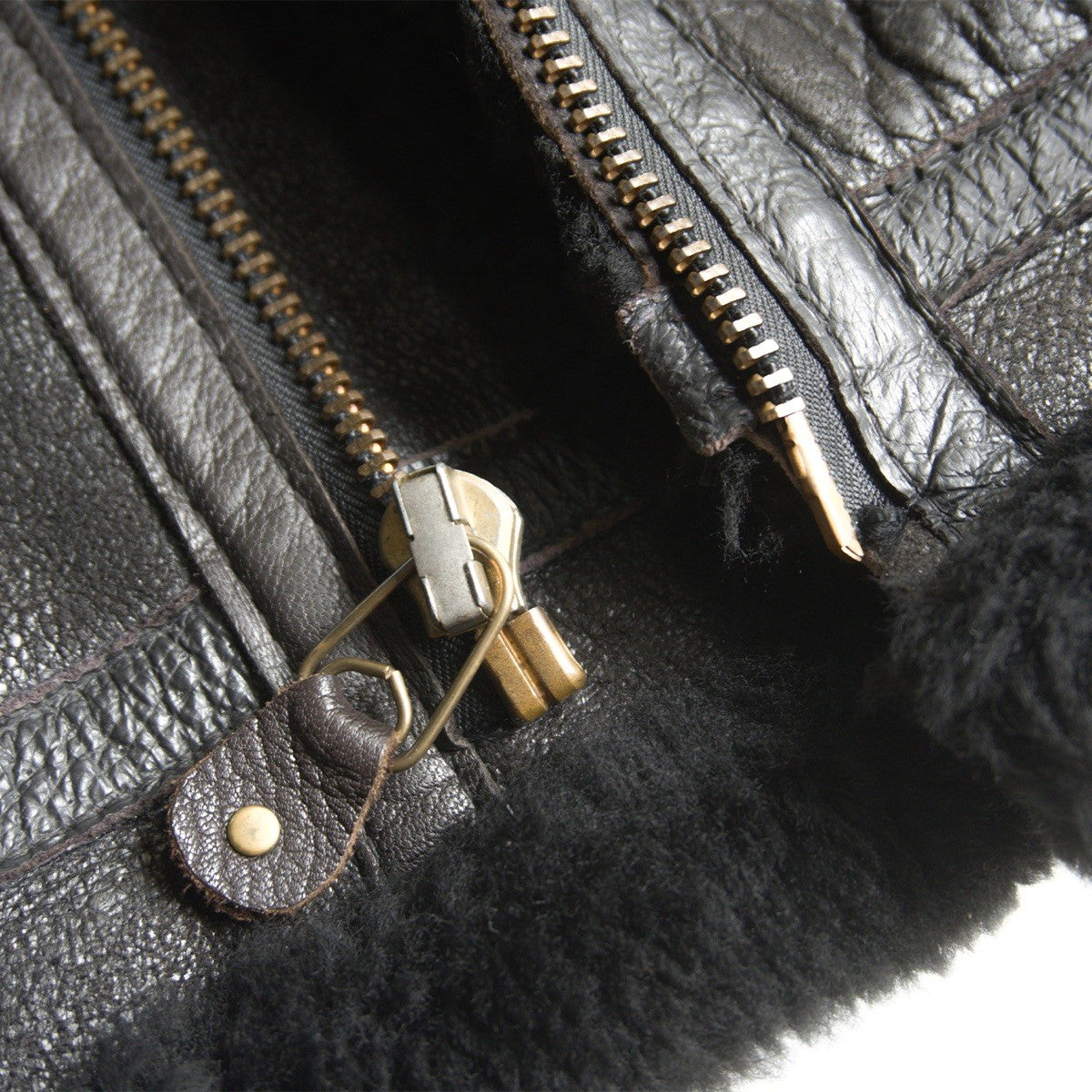 SCHOTT Black B-3 Shearling Bomber Jacket Size 36