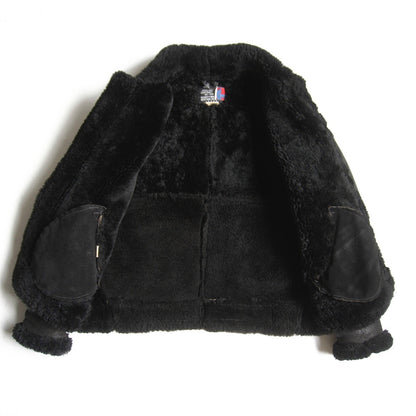 SCHOTT Black B-3 Shearling Bomber Jacket Size 36