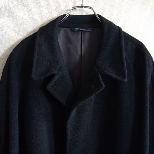 POLO RALPH LAUREN Wool Bal Collar Long Coat Dark Navy Size L