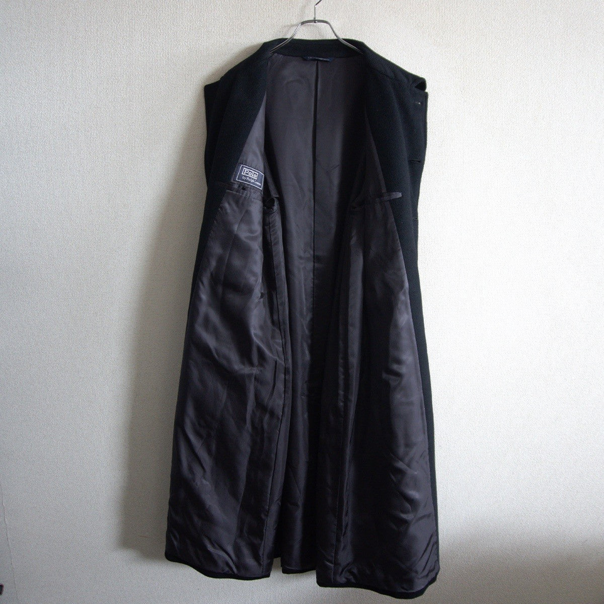 POLO RALPH LAUREN Wool Bal Collar Long Coat Dark Navy Size L