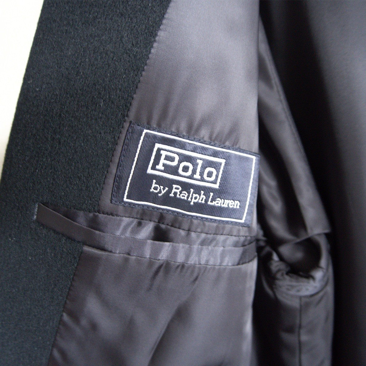 POLO RALPH LAUREN Wool Bal Collar Long Coat Dark Navy Size L