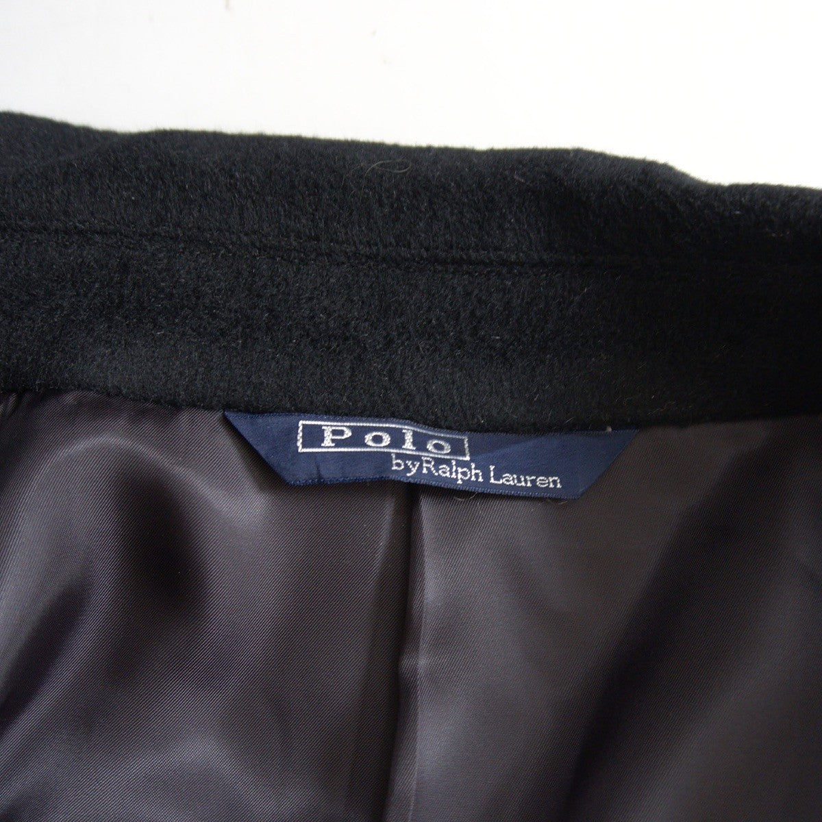 POLO RALPH LAUREN Wool Bal Collar Long Coat Dark Navy Size L