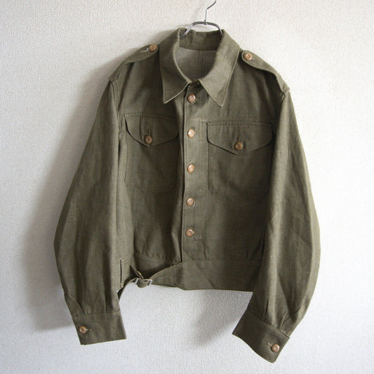 British Army 50s Green Denim Battle Dress Jacket Size 8