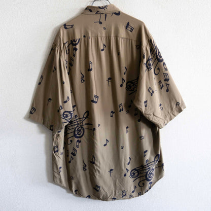 BONEVILLE 80s-90s Archive Music Note Rayon Shirt Size 5