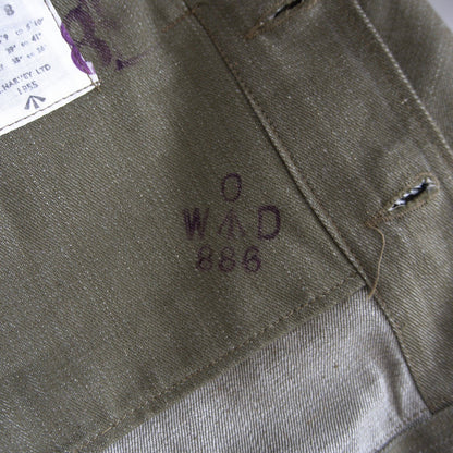 British Army 50s Green Denim Battle Dress Jacket Size 8