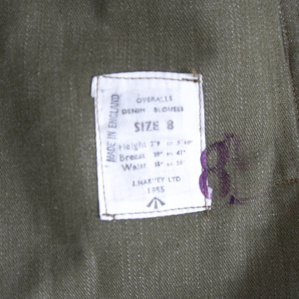 British Army 50s Green Denim Battle Dress Jacket Size 8