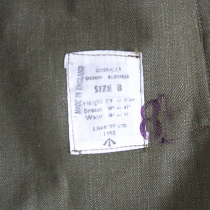 British Army 50s Green Denim Battle Dress Jacket Size 8