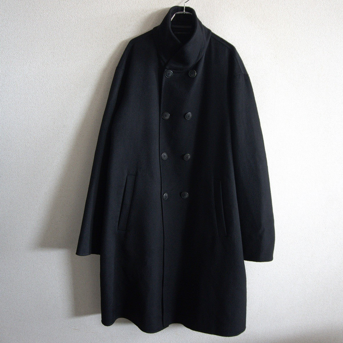 GIORGIO ARMANI Cashmere Shawl Collar Coat Black Size 60