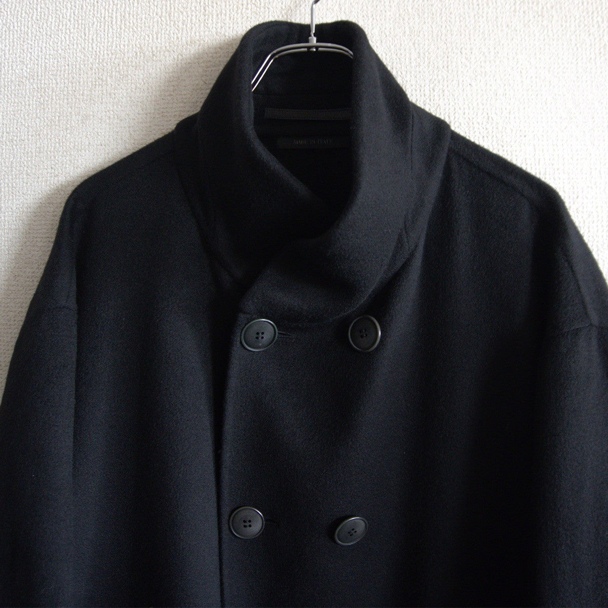 GIORGIO ARMANI Cashmere Shawl Collar Coat Black Size 60