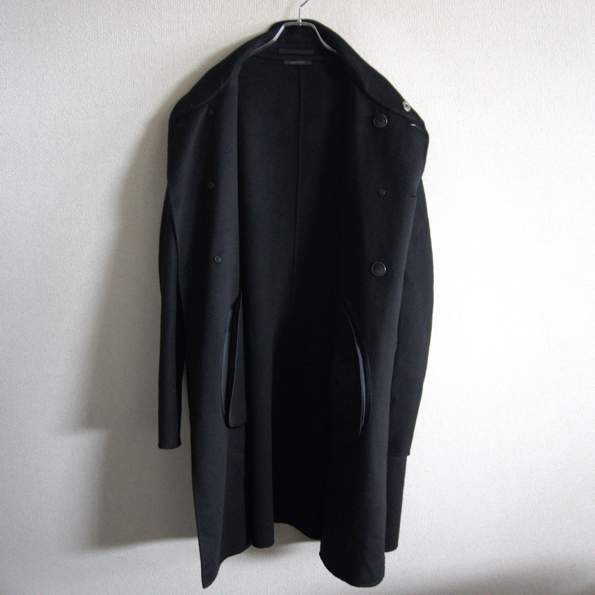 GIORGIO ARMANI Cashmere Shawl Collar Coat Black Size 60