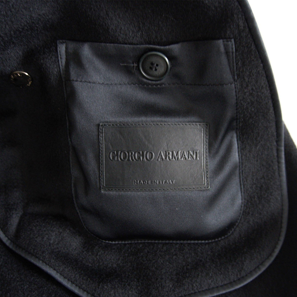 GIORGIO ARMANI Cashmere Shawl Collar Coat Black Size 60