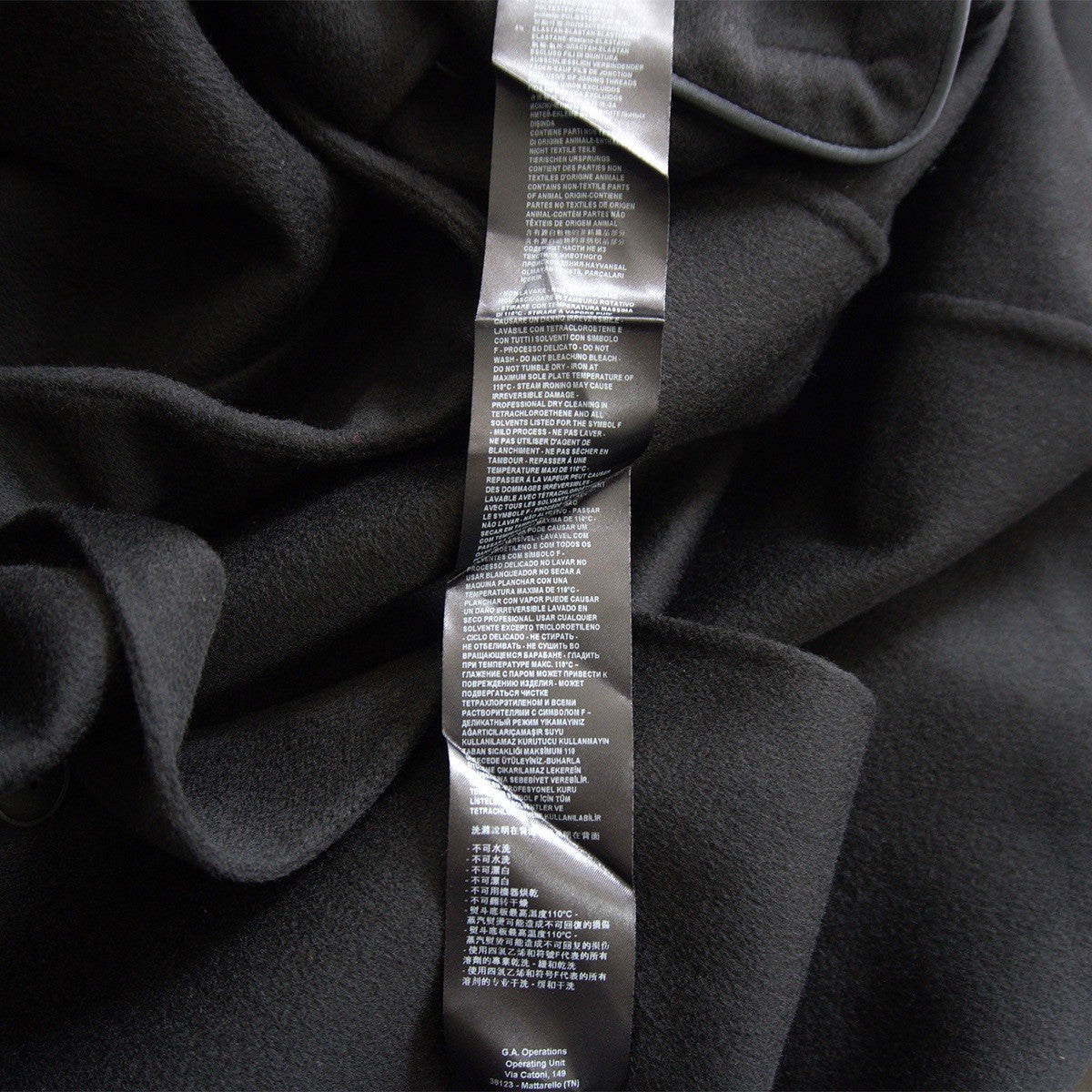 GIORGIO ARMANI Cashmere Shawl Collar Coat Black Size 60