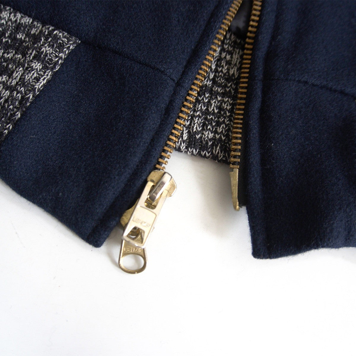 SKOOKUM Melton Leather Varsity Jacket Navy Size XL