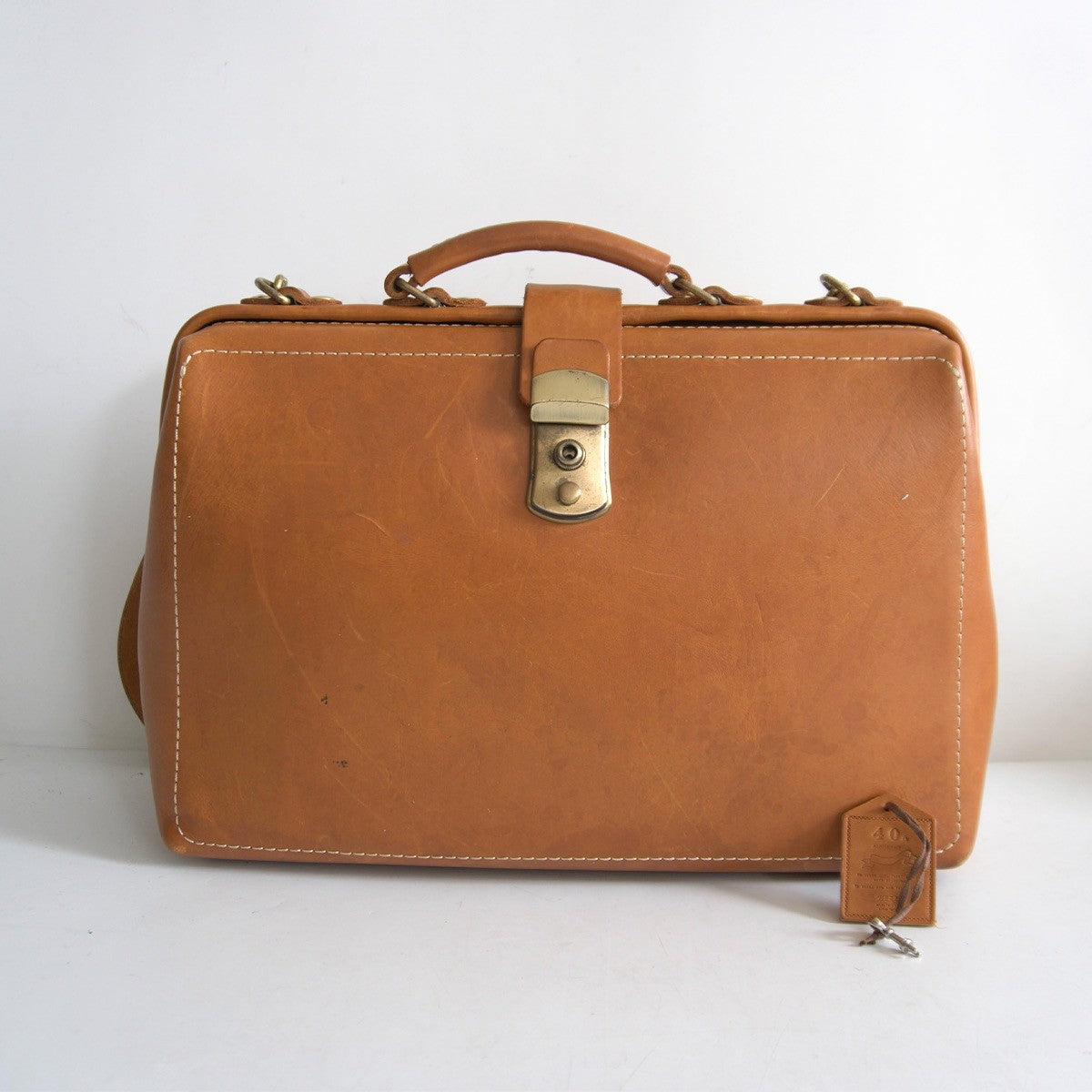 HERZ Camel Leather 2-Way Dalles Bag Size ONE SIZE