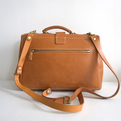 HERZ Camel Leather 2-Way Dalles Bag Size ONE SIZE