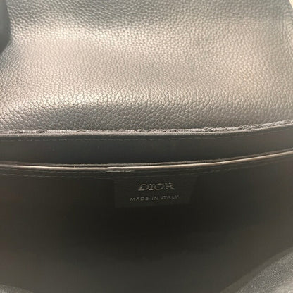 DIOR Saddle Oblique Flap Messenger Bag Black Size ONE SIZE