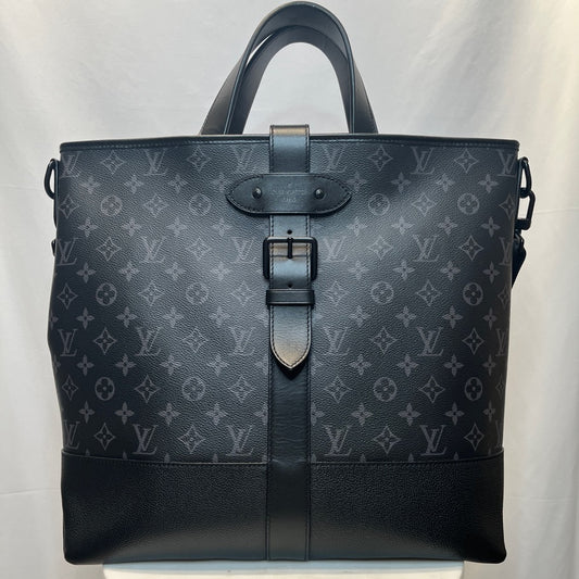 LOUIS VUITTON Saumur Monogram Eclipse Tote Bag Black