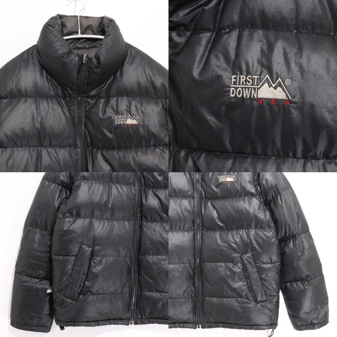 FIRST DOWN USA 90s Reversible Down Jacket Black Size L