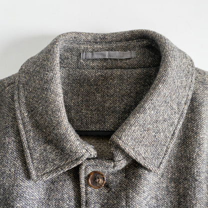 Papas Plus Bottoli Tweed Wool Balmacaan Coat Size M
