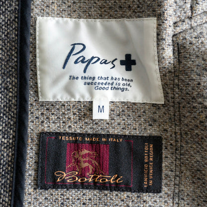 Papas Plus Bottoli Tweed Wool Balmacaan Coat Size M