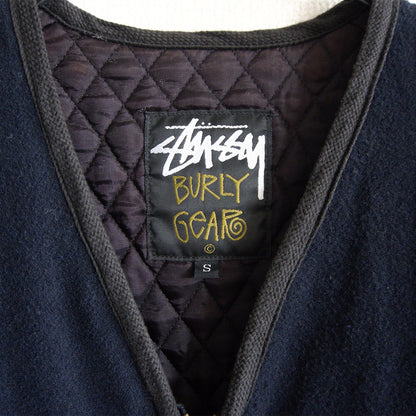 OLD STUSSY 90s Wool Zip Vest Navy Size S