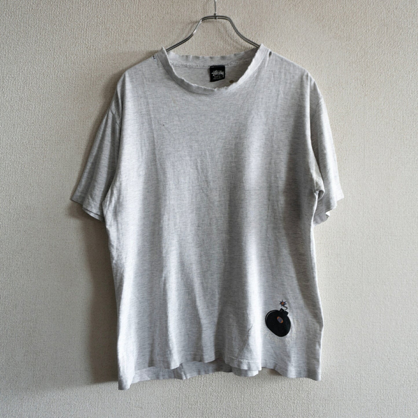 USA OLD STUSSY 80s Double-Sided Print T-Shirt Size L