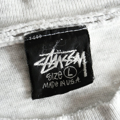 USA OLD STUSSY 80s Double-Sided Print T-Shirt Size L
