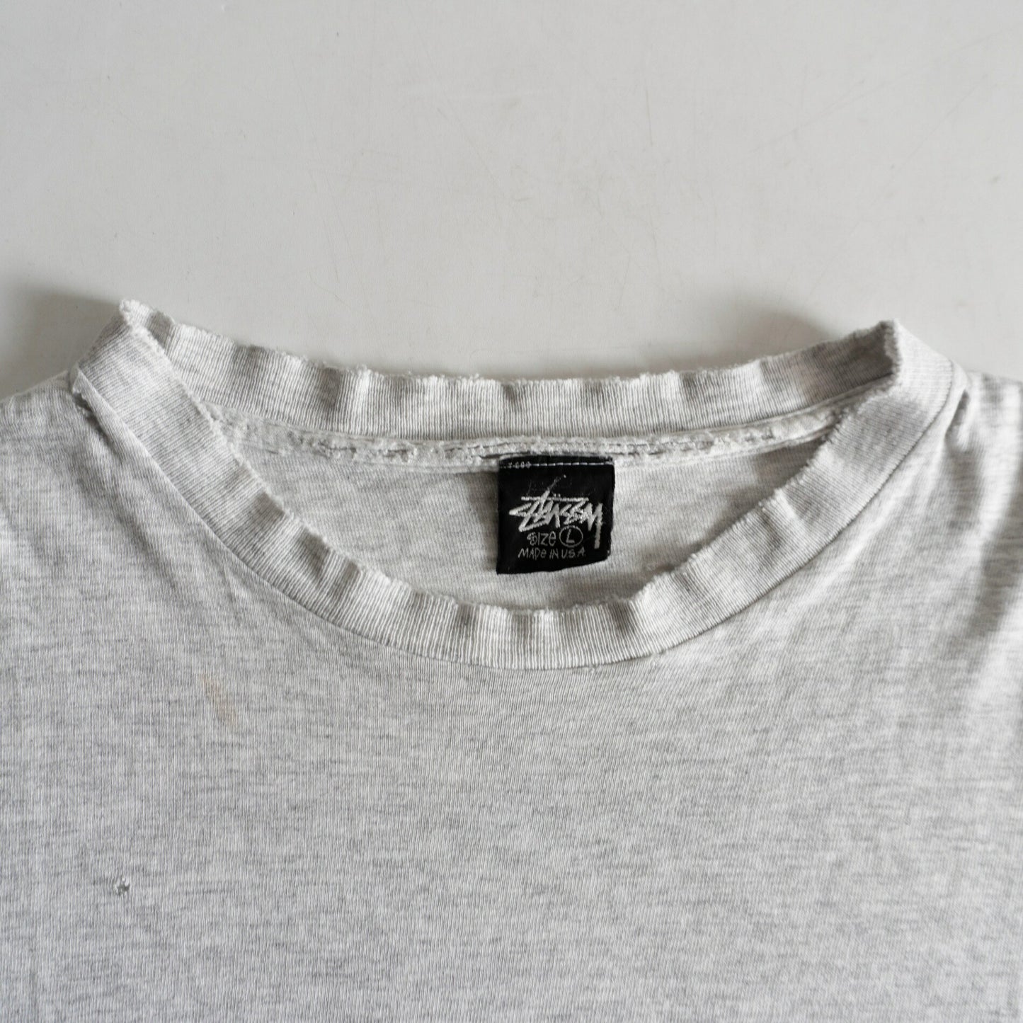 USA OLD STUSSY 80s Double-Sided Print T-Shirt Size L