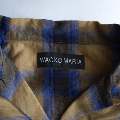 WACKO MARIA Ombre Check Tencel Open Collar Shirt Size XL