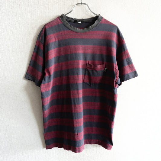 USA OLD STUSSY 80s Striped T-Shirt Size L