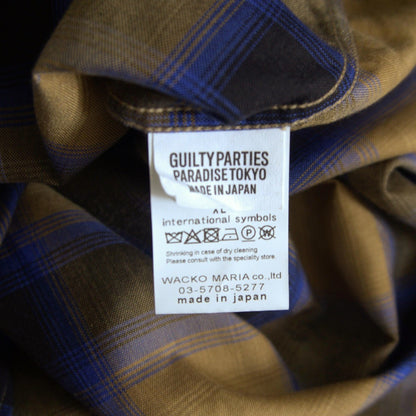WACKO MARIA Ombre Check Tencel Open Collar Shirt Size XL