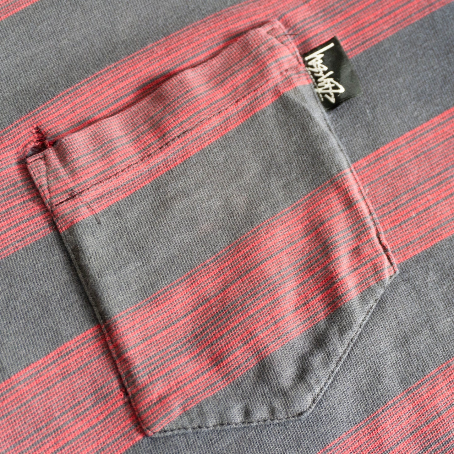USA OLD STUSSY 80s Striped T-Shirt Size L