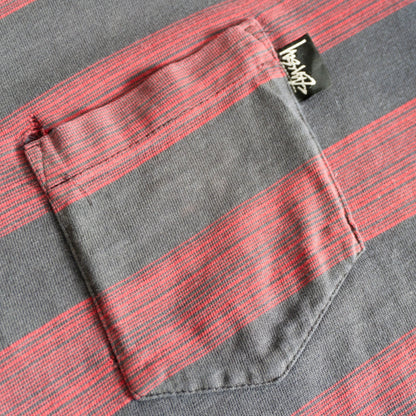 USA OLD STUSSY 80s Striped T-Shirt Size L