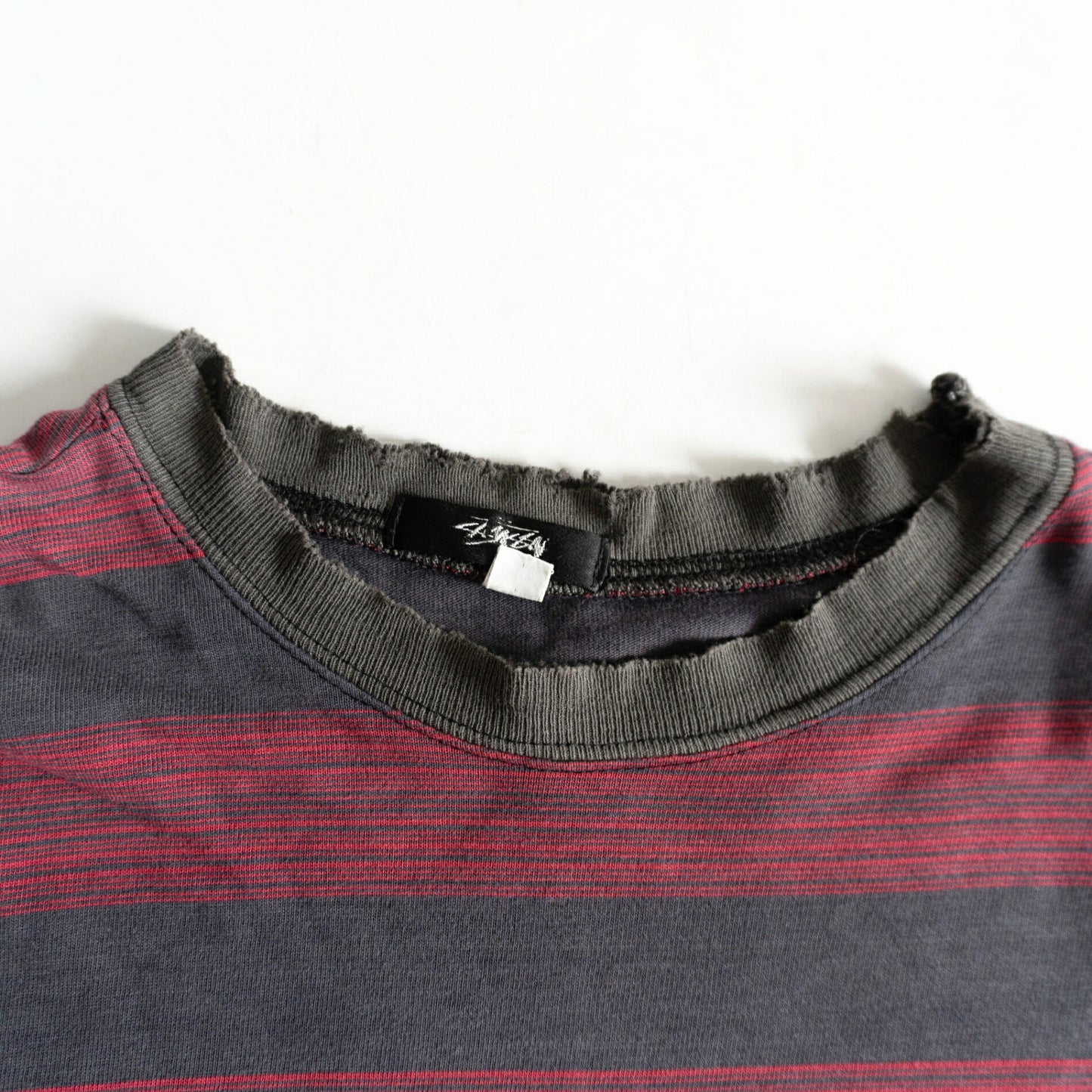 USA OLD STUSSY 80s Striped T-Shirt Size L