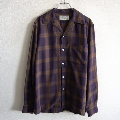 WACKO MARIA Ombre Check Rayon Open Collar Shirt Size S