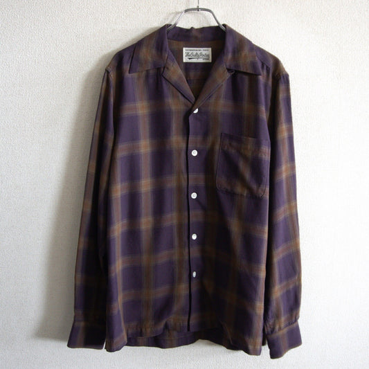 WACKO MARIA Ombre Check Rayon Open Collar Shirt Size S