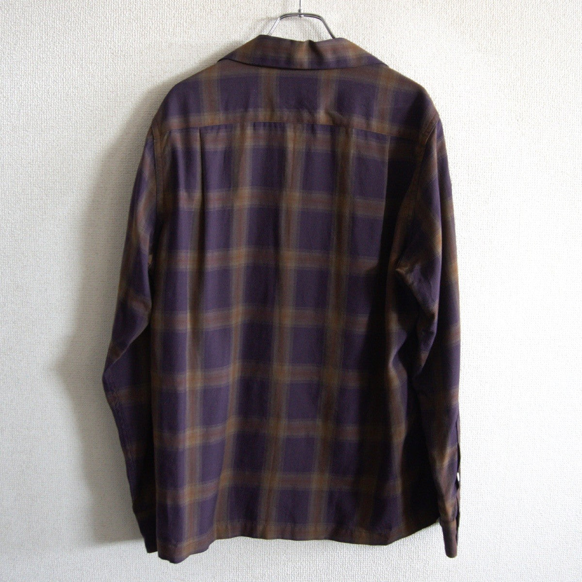 WACKO MARIA Ombre Check Rayon Open Collar Shirt Size S