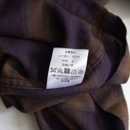 WACKO MARIA Ombre Check Rayon Open Collar Shirt Size S