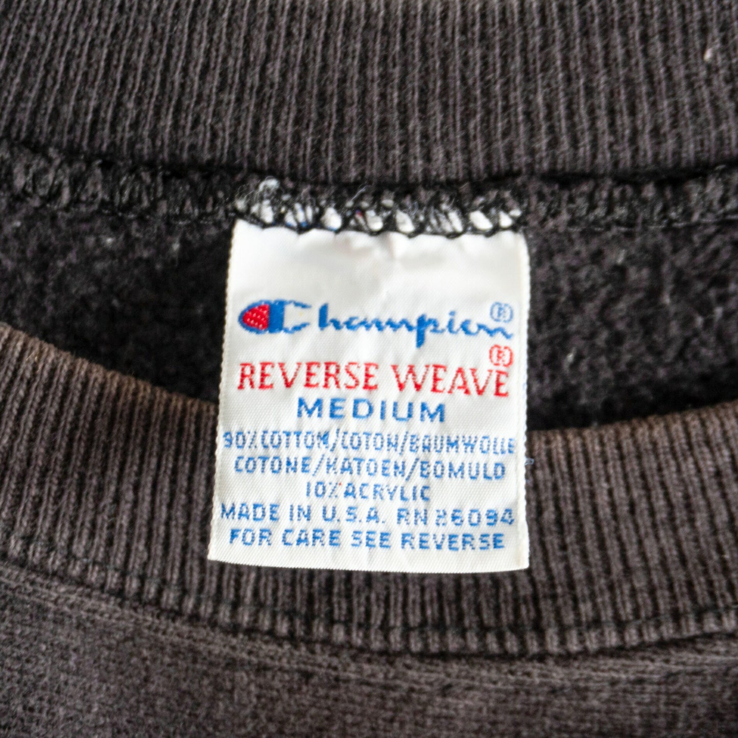 CHAMPION 90s Black Reverse Weave Sweatshirt USA Made Size M