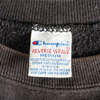 CHAMPION 90s Black Reverse Weave Sweatshirt USA Made Size M