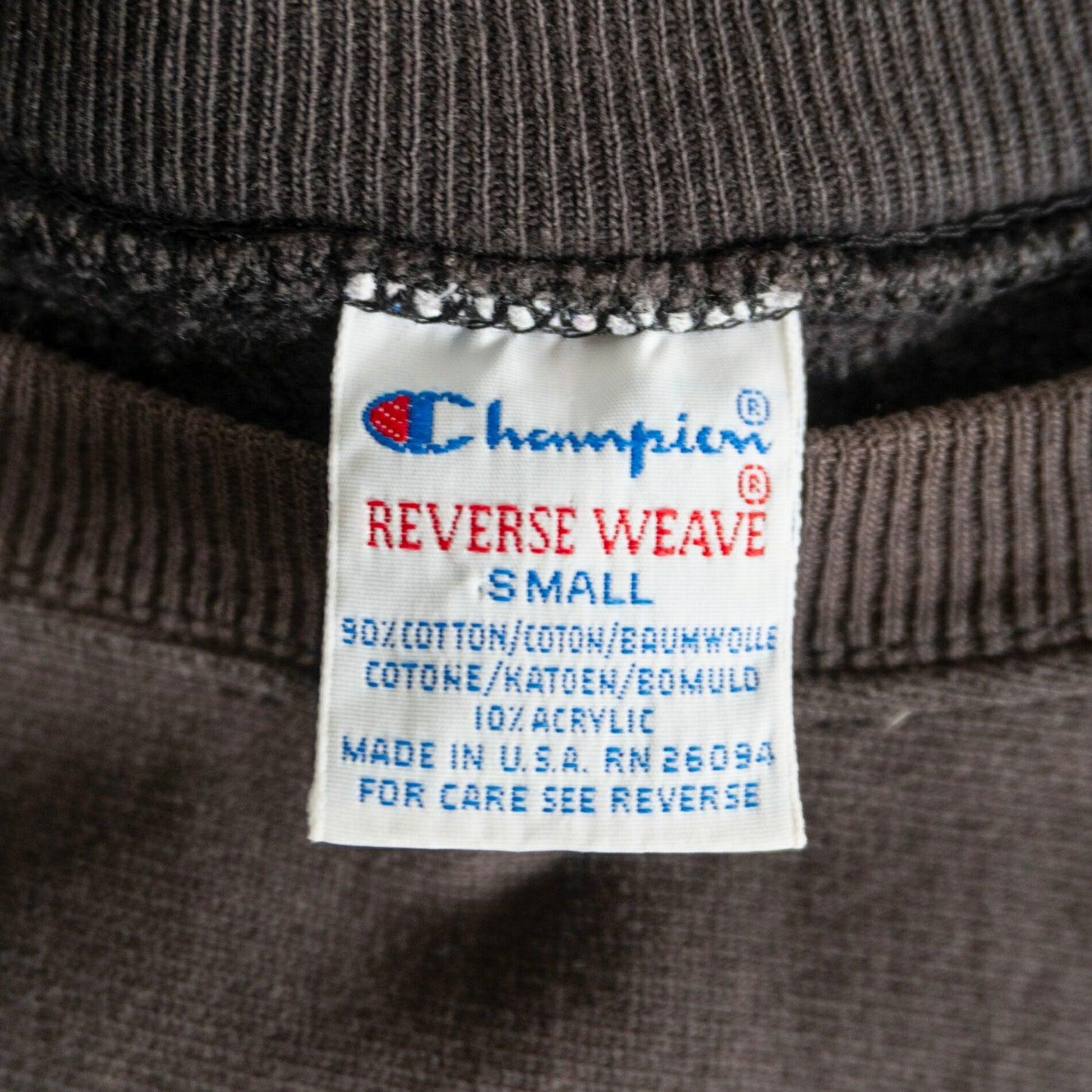 CHAMPION 90s Black Reverse Weave Sweatshirt USA Made Size S
