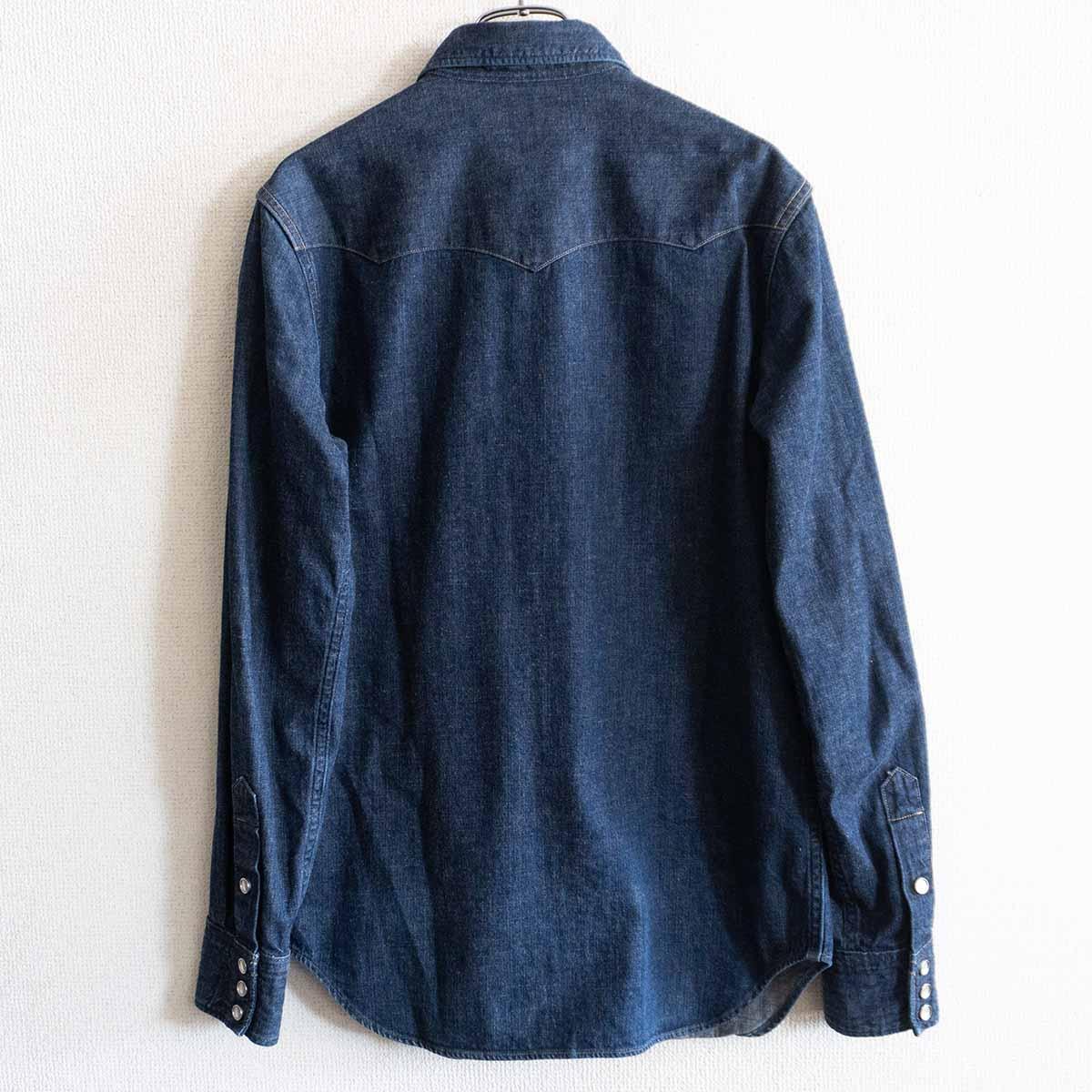 RRL Indigo Denim Western Shirt Concho Buttons Size S
