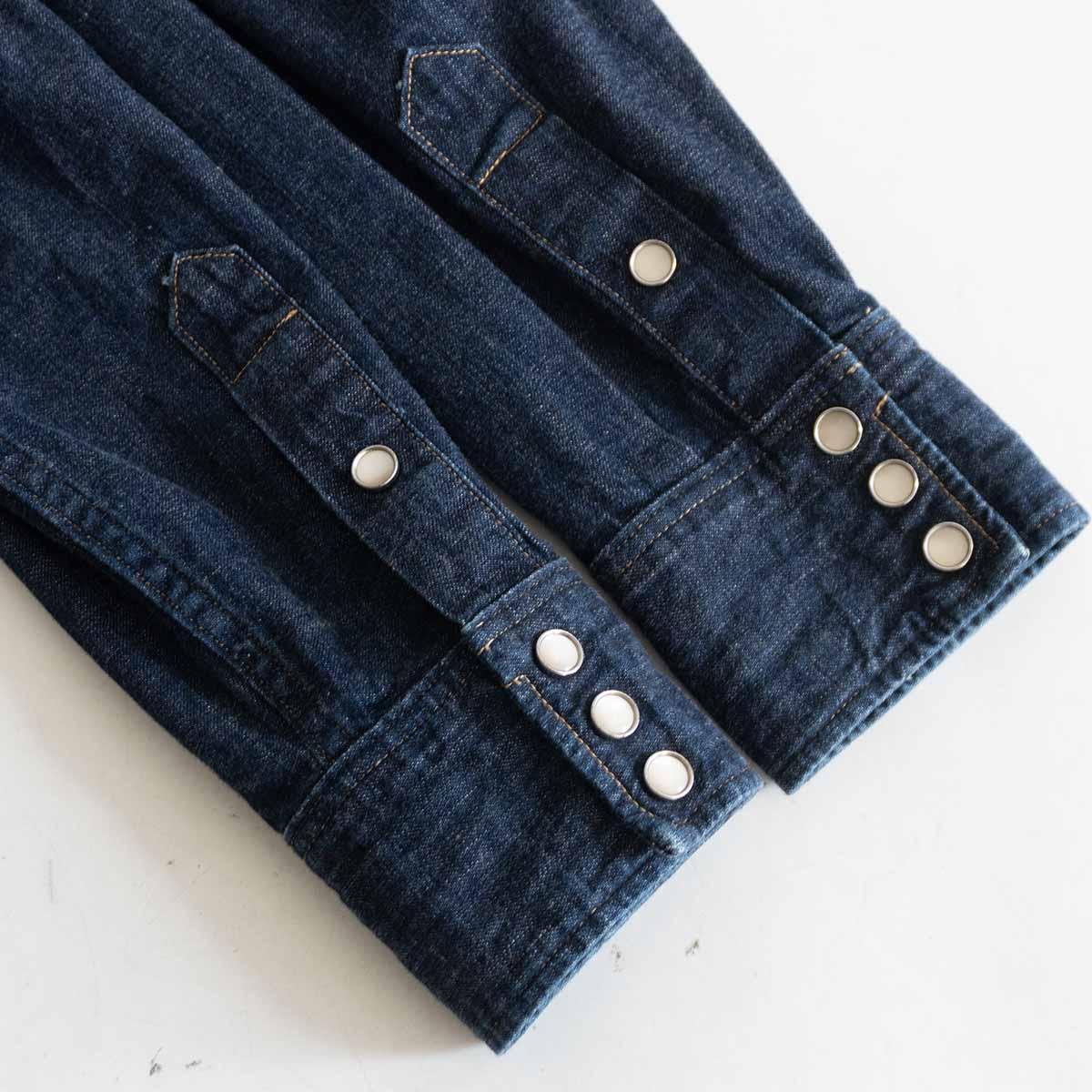RRL Indigo Denim Western Shirt Concho Buttons Size S
